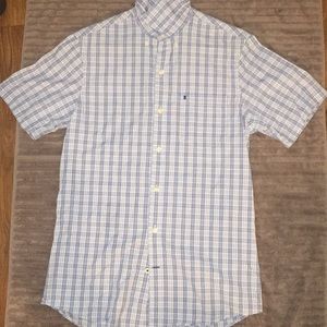 Izod Plaid Button Down Short Sleeve Shirt